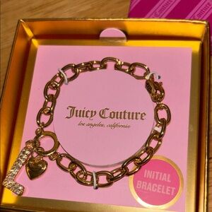 Juicy Couture Gold Chain Bracelet with Sparkling Charm